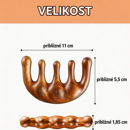 [🎉 Exkluzivně pro členy ]Přírodní santalový masážní hřeben 🌿 – uvolnění meridiánů a úleva od bolesti hlavy
