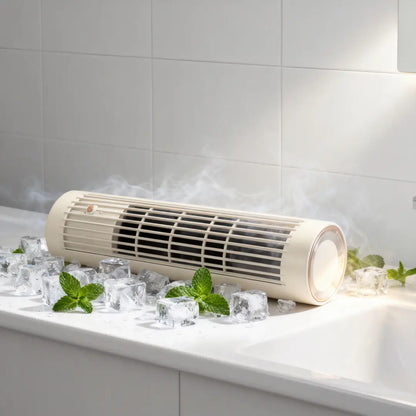 ❄️ 2 v 1 USB nabíjecí stolní a stojanový věžový ventilátor – tichý mini ventilátor do kanceláře, na studium, kempování i venkovní použití | přenosný, silný proud vzduchu, letní hit 🔥