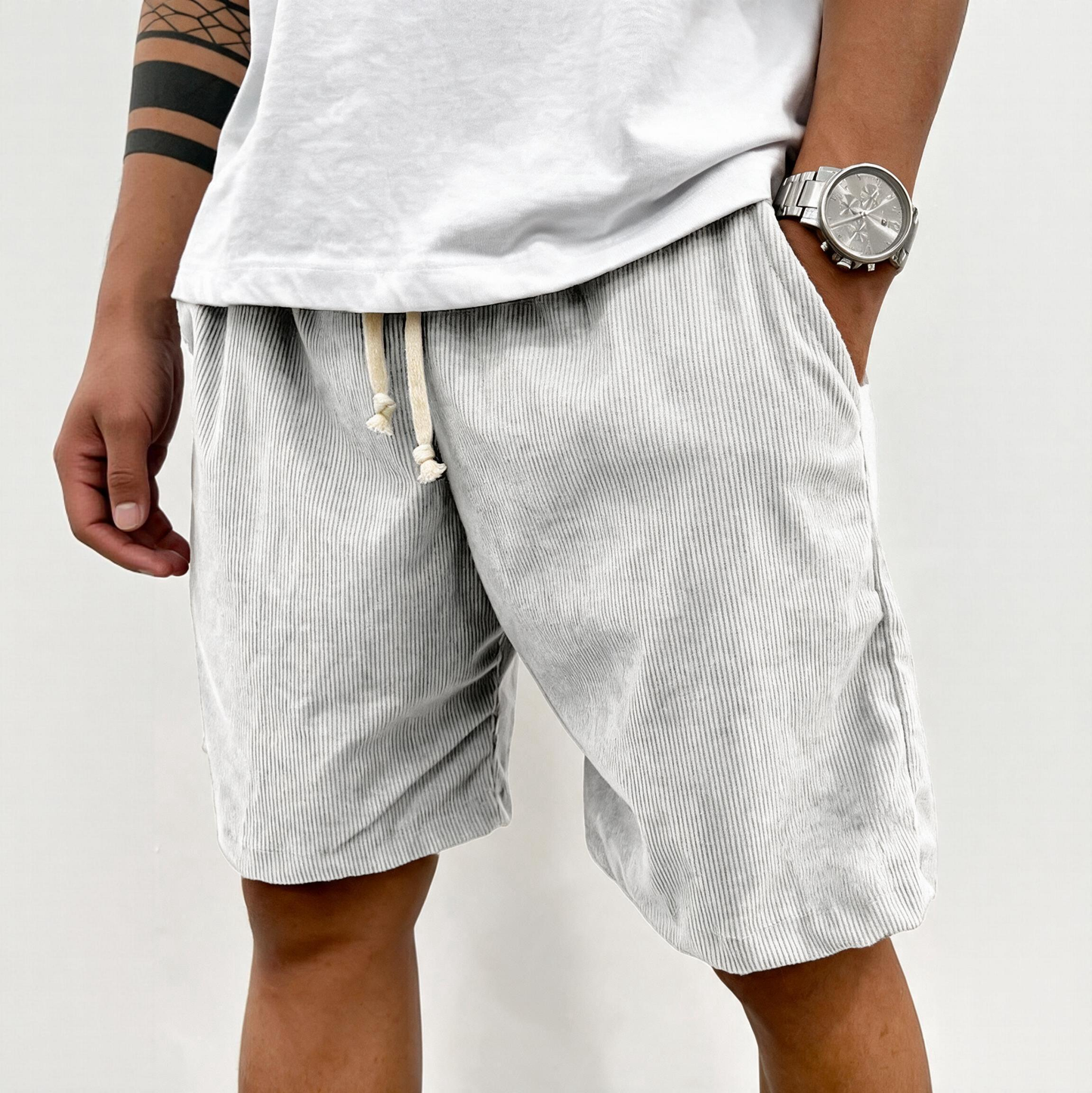 🔥 Nejpohodlnější pánské letní manšestrové šortky – volný střih, stahovací pas a styl pro každý den! 👖✨